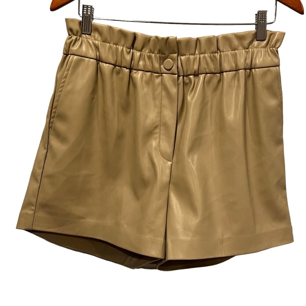 Laundry Faux Leather Shorts, Tan, M